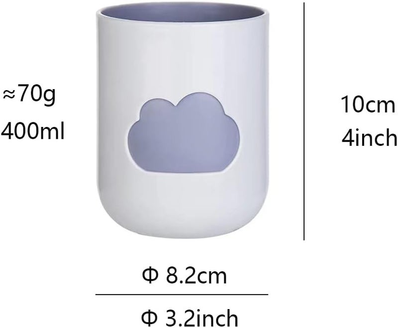 RabyLeo Simple Cloud Mouthwash Cup - Creative Cute Couple Mouthwash Cup (Light Pink & Off White) - Image 2